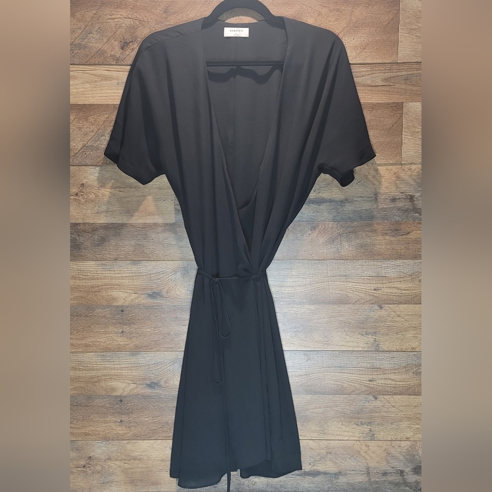 ARITZIA Babaton V-Neck Wrap Front Tie Midi Dress Sz L